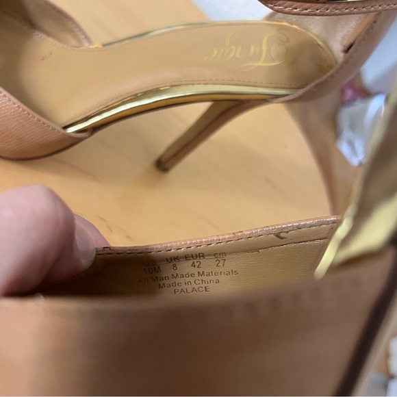 Fergie Pointy Toe 4.5” Heel Gold Ankle Strap Size 10 - Picture 11 of 12